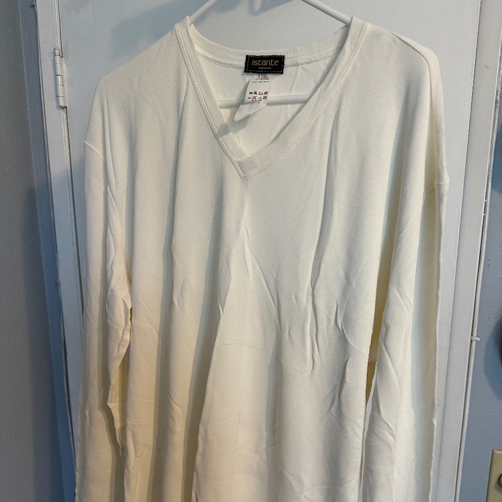 Vintage 90s Versace Istante Mens Long White Shirt Size L